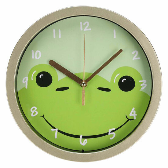Kinder Wandklok Kikker, 20cm
