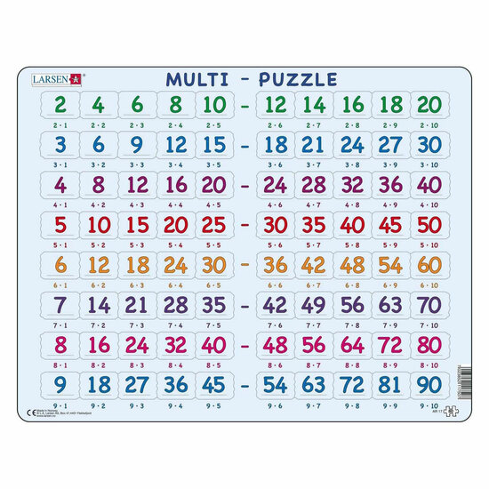Larsen Legpuzzel Leren Rekenen - Tafels, 80st.