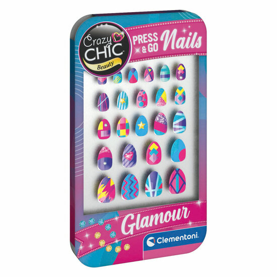 Clementoni Crazy Chic Press &amp; Go Nagels - Glamour