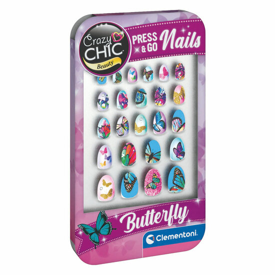 Clementoni Crazy Chic Press &amp; Go Nagels - Vlinders