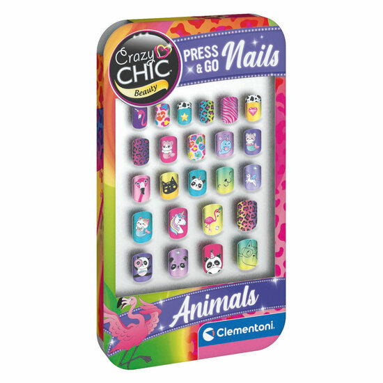 Clementoni Crazy Chic Press &amp; Go Nagels - Dieren