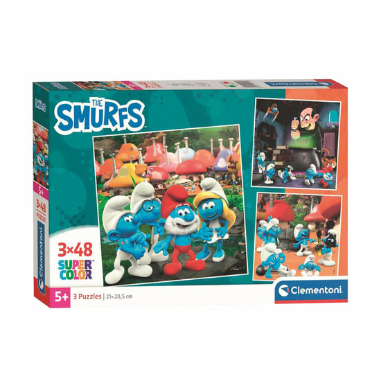 Clementoni Legpuzzel Square Smurfs, 3x48st.
