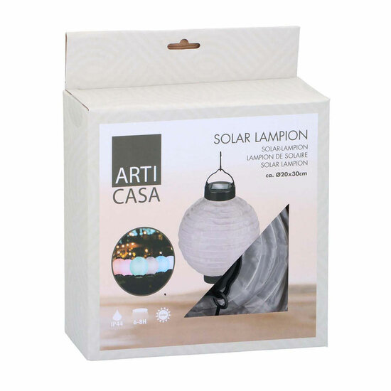Solar Lampion Wit, 20cm