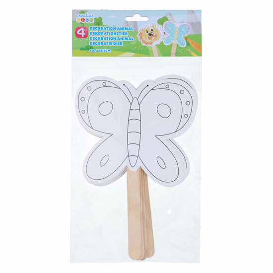 Decoratie Maskers met Houten Handvat, 4st.
