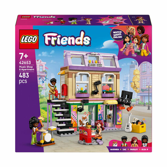 LEGO Friends 42653 Muziekwinkel en Appartement