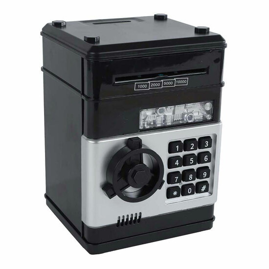 Geldkluis met Geheime Code Zwart, 19,5cm