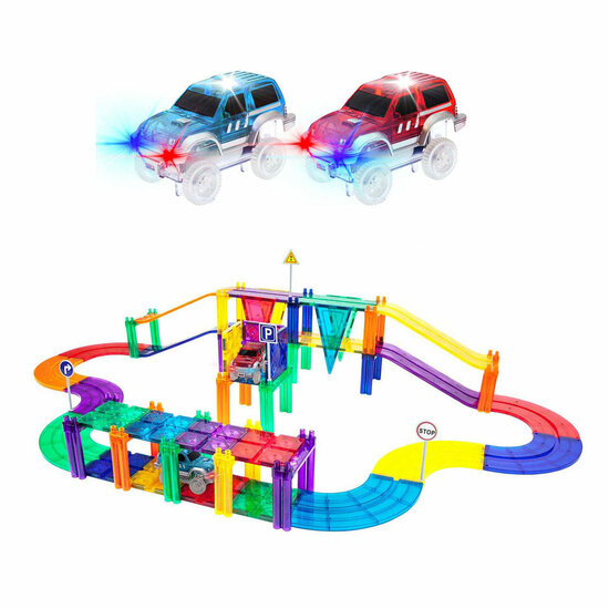 PicassoTiles Race Track - Magnetische Bouwtegels, 50dlg.