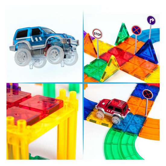 PicassoTiles Race Track - Magnetische Bouwtegels, 50dlg.
