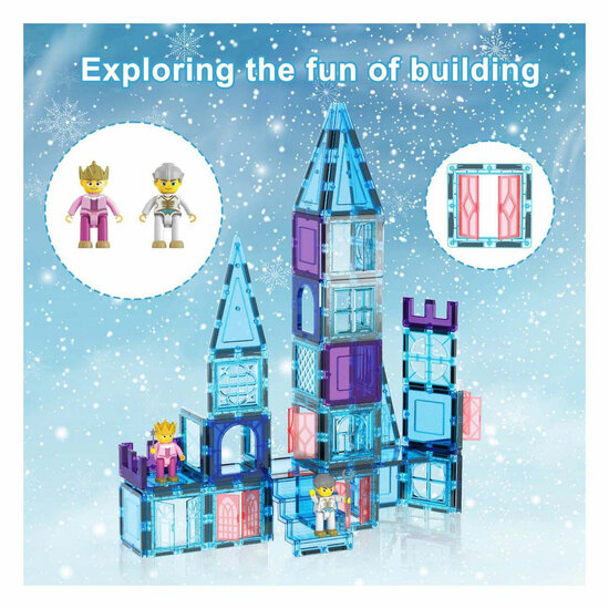PicassoTiles Winter Theme - Magnetische Bouwtegels, 72dlg.