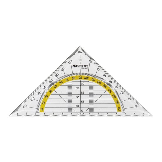 Geodriehoek Westcott 140mm transparant
