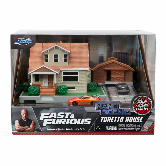 Jada Fast &amp; Furious Nano Dom&#039;s huis Diorama met Voertuigen