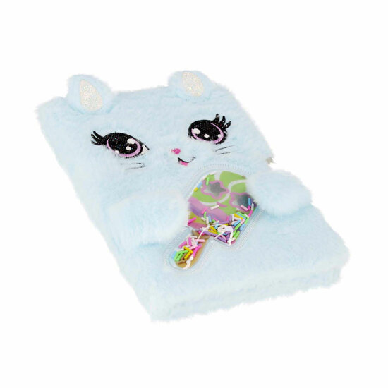 Pluche Dagboek Kat met Slot, A5