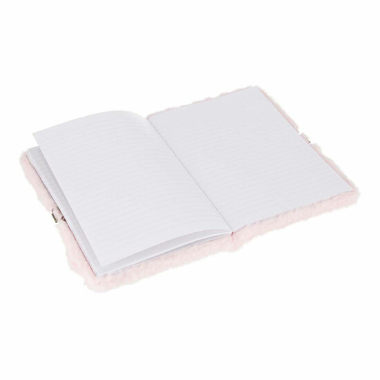 Pluche Dagboek Konijn&amp;Hartje met Slot, A5