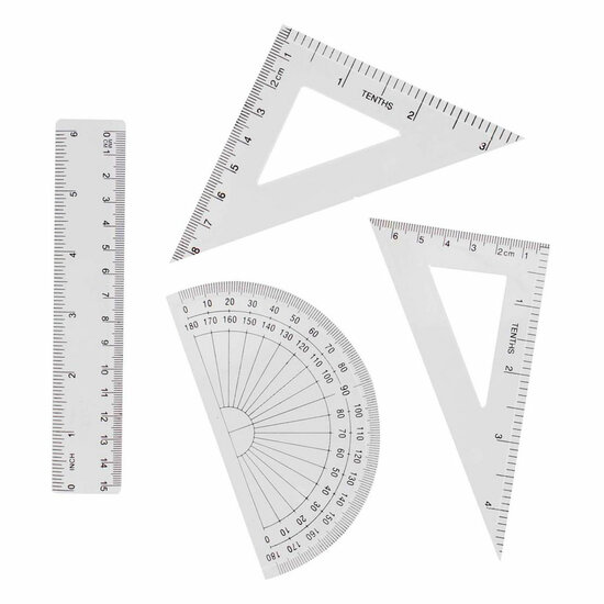 Geometrie Set 15cm, 4dlg.
