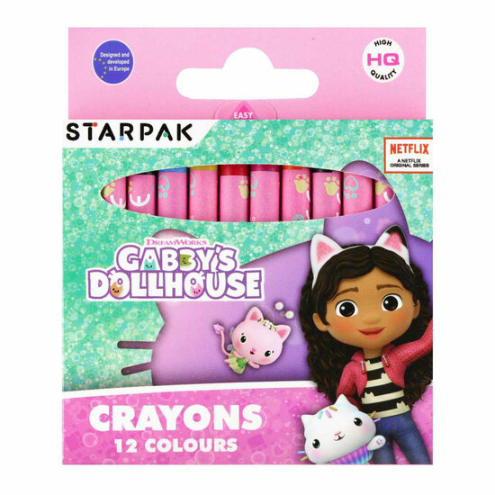 Waskrijt Gabby&#039;s Poppenhuis, 12 Kleuren