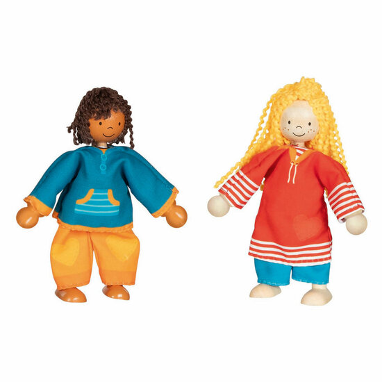 Goki Flexibele Poppen Fynja &amp; Fabio, 6 Outfits