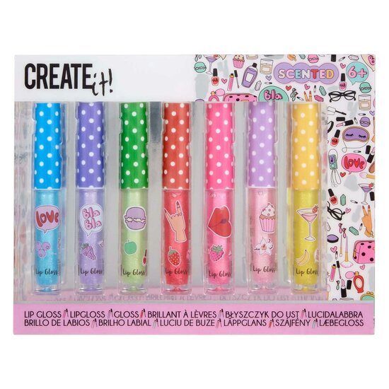 Create it! Lipgloss Geur &amp; Glitter - 7st.