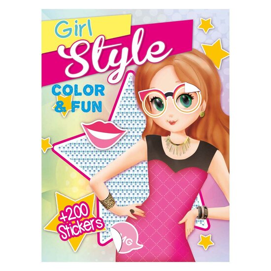 Color &amp; Fun Girls Kleurboek met 200 Stickers