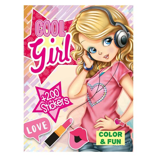 Color &amp; Fun Girls Kleurboek met 200 Stickers