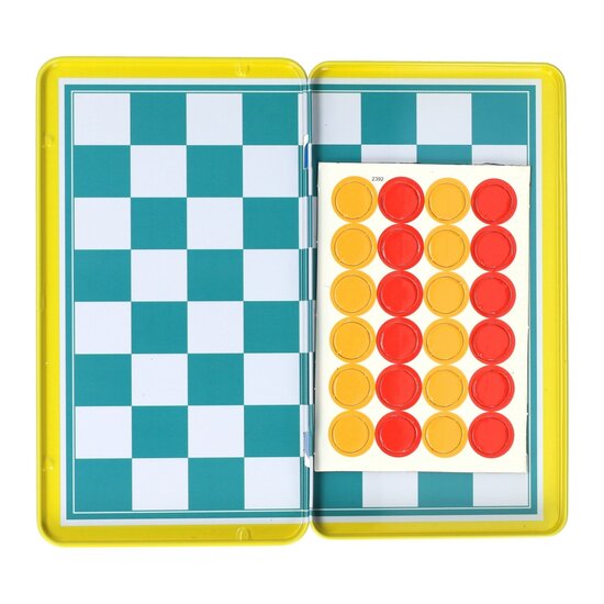 Magnetische Reisspel in Blik Schaken &amp; Dammen