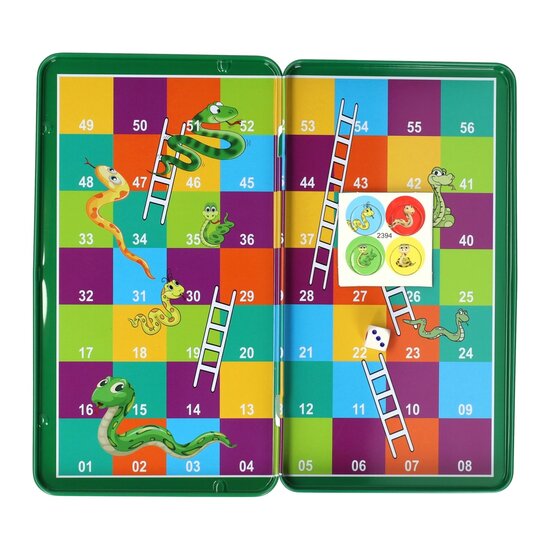 Magnetische Reisspel in Blik Slang &amp; Ladders