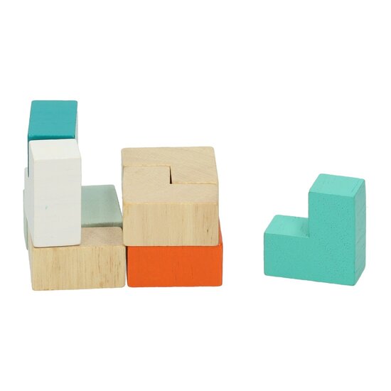 Houten Spelletje in Blikje - 3D Puzzel Kubus