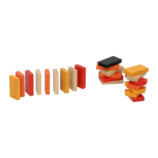 Houten Spelletje in Blikje - Domino Race