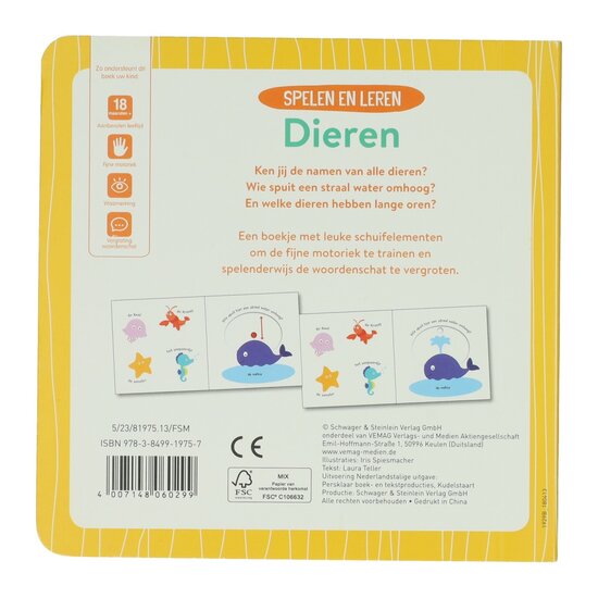 Kartonnen Schuifboekje - Spelen en leren Dieren