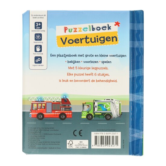 Puzzelboek Voertuigen - 5 Legpuzzels
