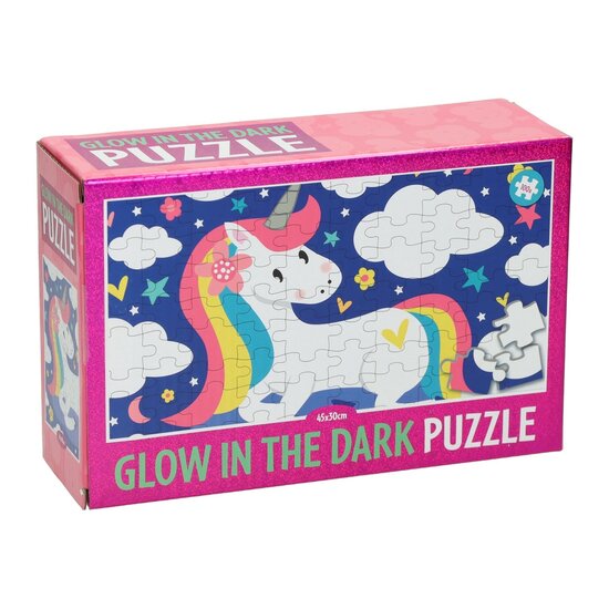 Glow in the Dark Puzzel Unicorn, 100st.