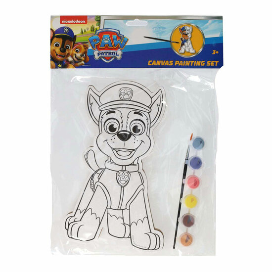 Canvas Schilderen PAW Patrol - Chase - incl Penseel en 6 kleuren verf