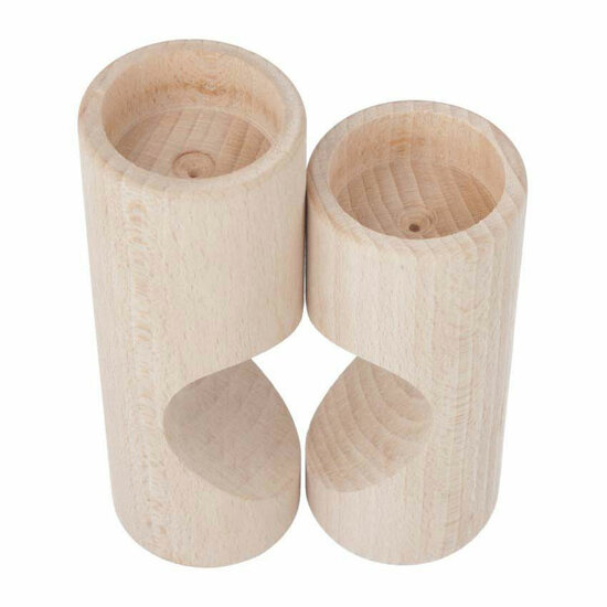 Houten Waxinelichthouder Hart, 2dlg.