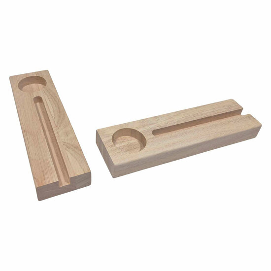 Houten Tegelhouder met Waxinelichthouder