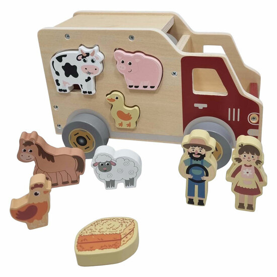 Houten Vormenauto Boerderijdieren