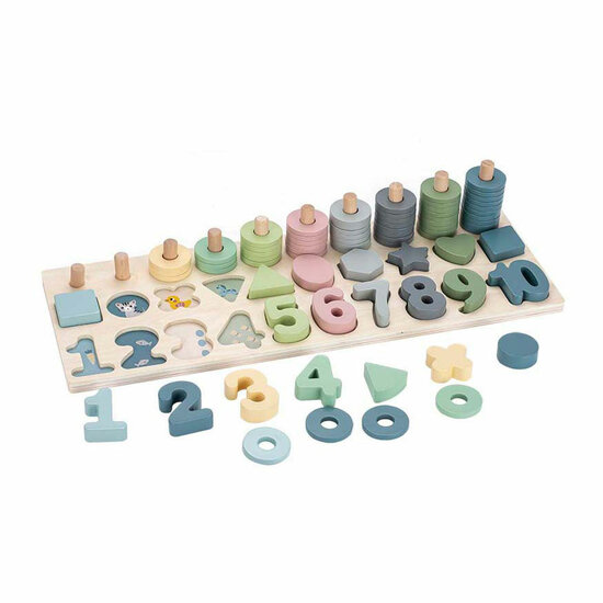 Leren Tellen en Vormenplank, 76dlg.