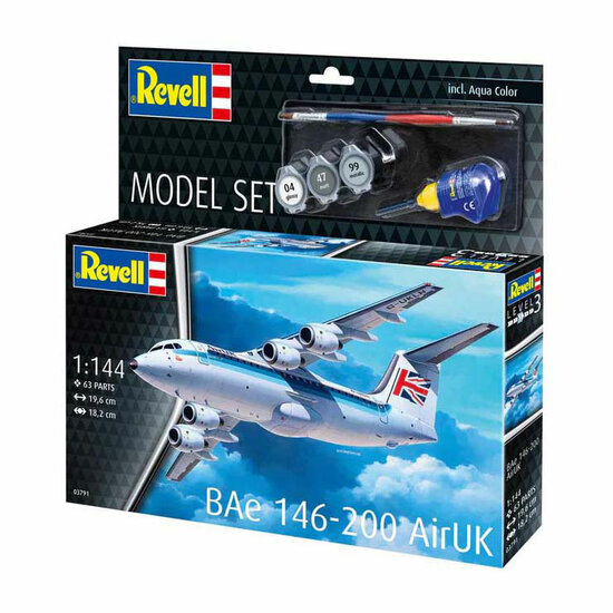 Revell Modelbouwpakket - BAe 146-200 AirUK 1:144 - 63dlg.