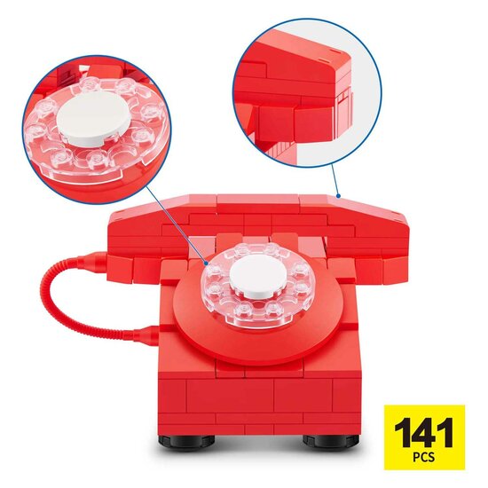 ZURU Max Premium Retro Telefoon Bouwset in Verrassingsbal - 141dlg.