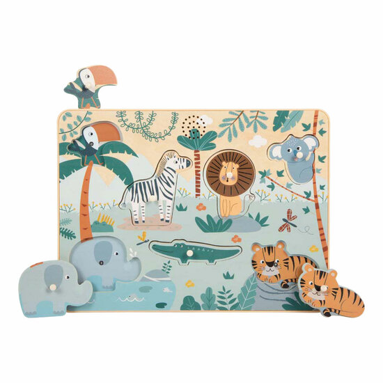 Small Foot - Houten Dierengeluiden Puzzel Safari