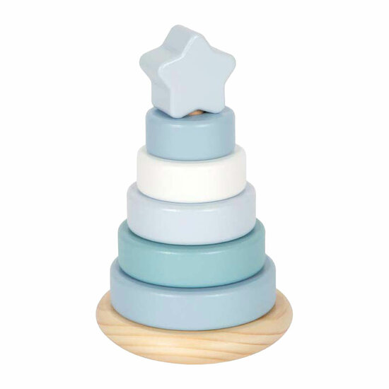 Small Foot - Houten Stapeltoren Blauw - 7dlg.