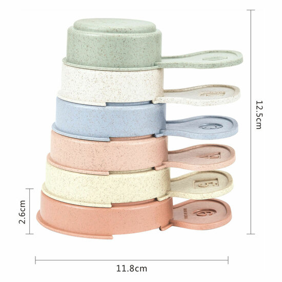 Stapelbekers met Handvat Pastel, 6dlg.