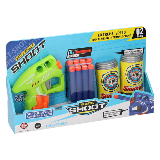 Pistool met Foam Pijltjes en Blikjes Targets