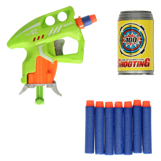 Pistool met Foam Pijltjes en Blikjes Targets