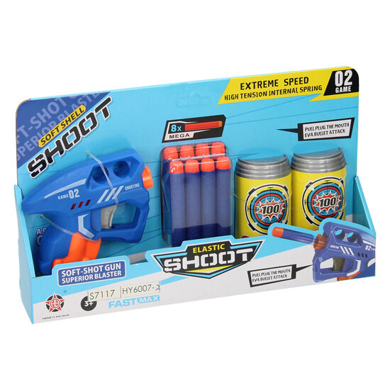 Pistool met Foam Pijltjes en Blikjes Targets