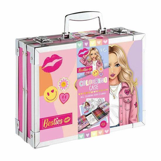 Besties Metalen Kleurkoffer incl. Canvas