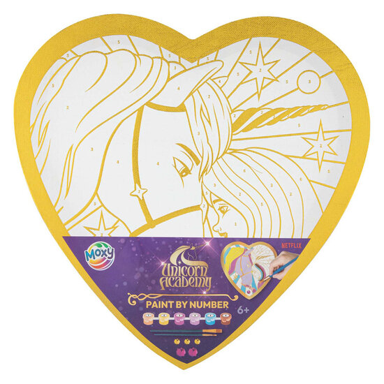 Unicorn Academy Schilderen op Nummer Folie Hartvorm