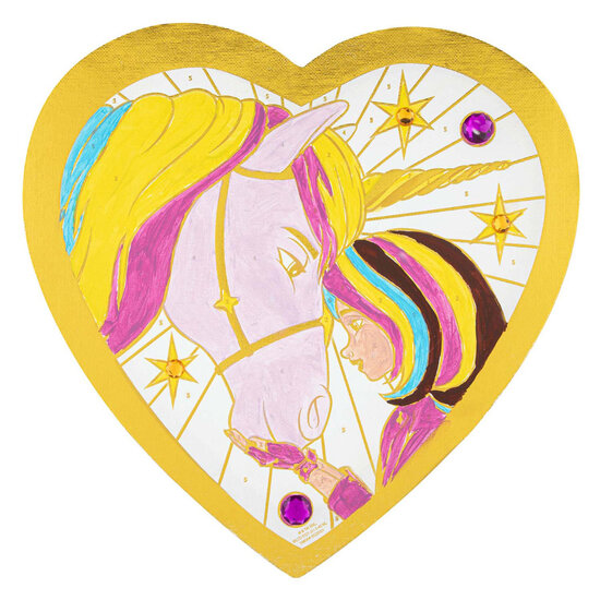 Unicorn Academy Schilderen op Nummer Folie Hartvorm