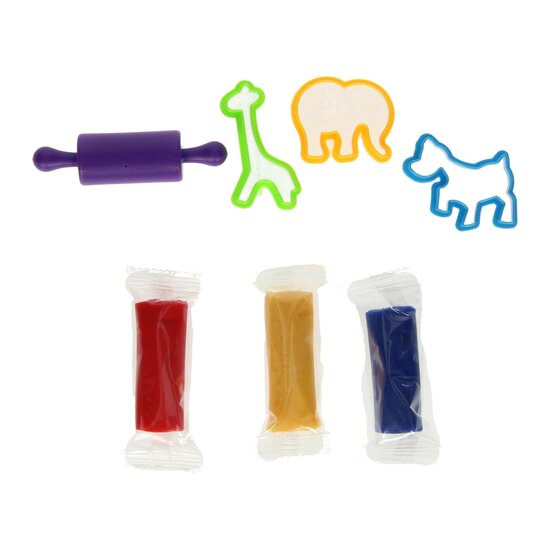 Kleiset in Opbergbox met Uitsteek Dierenvormen - 3 Kleuren Klei