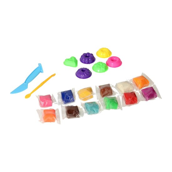 Kleiset in Opbergbox Donuts Maken - 12 Kleuren Klei