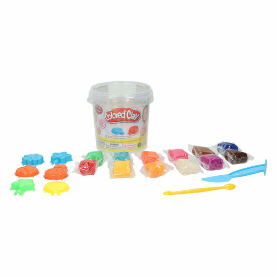 Kleiset in Opbergbox Lolly's Maken - 12 Kleuren Klei