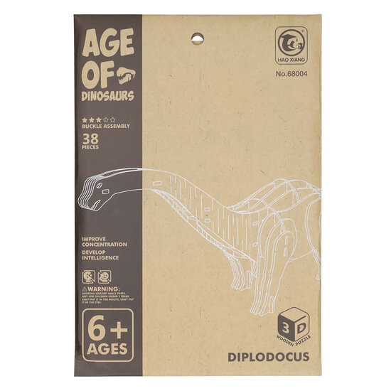 Houten Bouwpakket Dino 3D Diplodocus